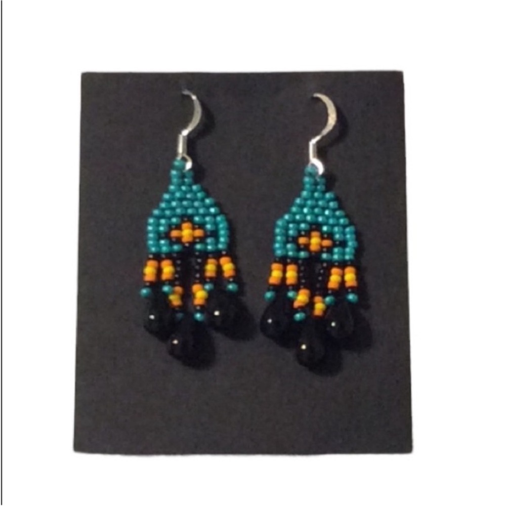 HANDMADE Bright And Colorful SOUTHWESTERN BEADED Earrings - Picture 1 of 8